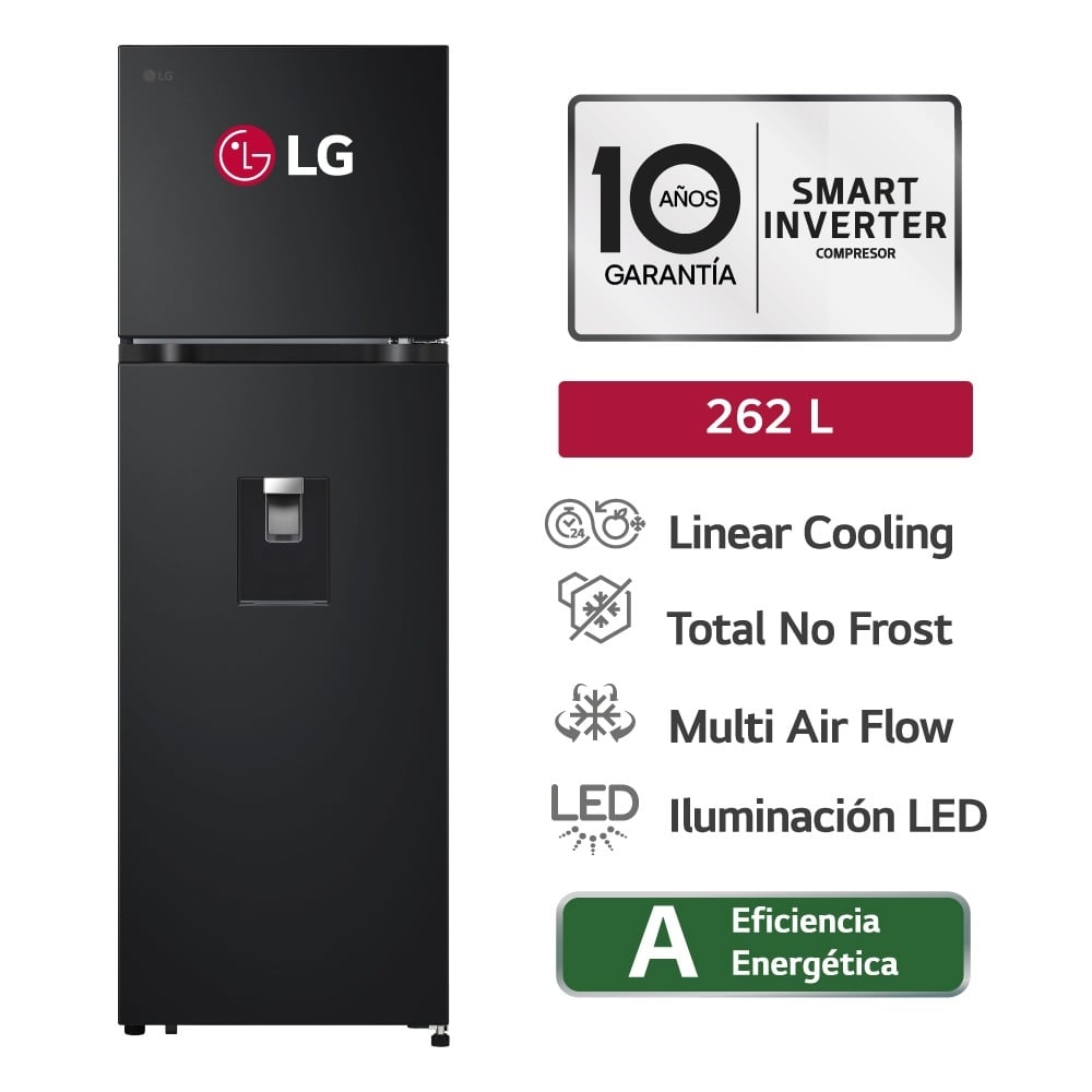 REFRIGERADORA LG 262LT LINEAR COOLING VT26WPM NEGRO MATE - 1