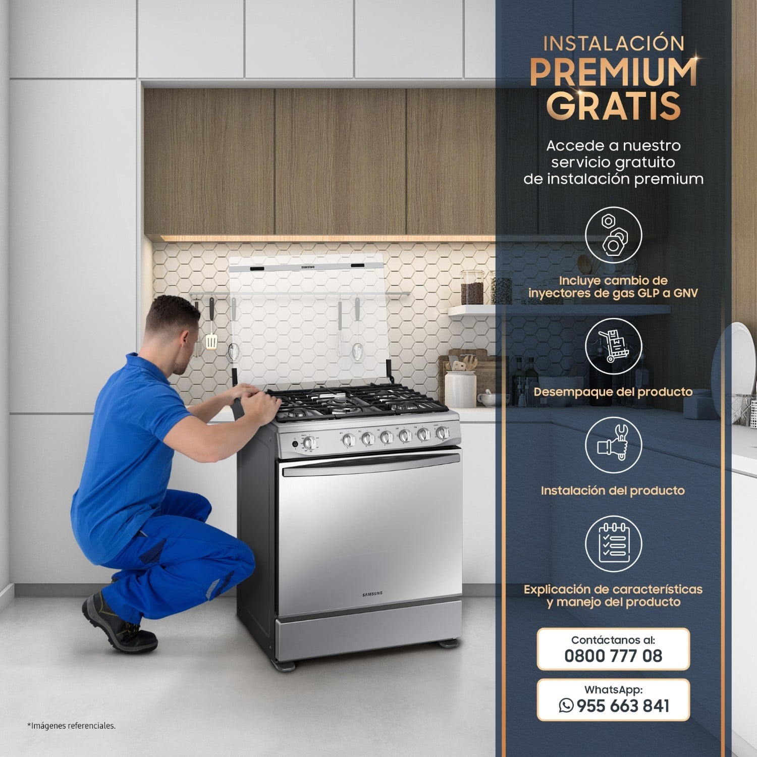 COCINA SAMSUNG A GAS 5 HORNILLAS CON PLANCHA Y GRILL NX52T7322PSPE - 5