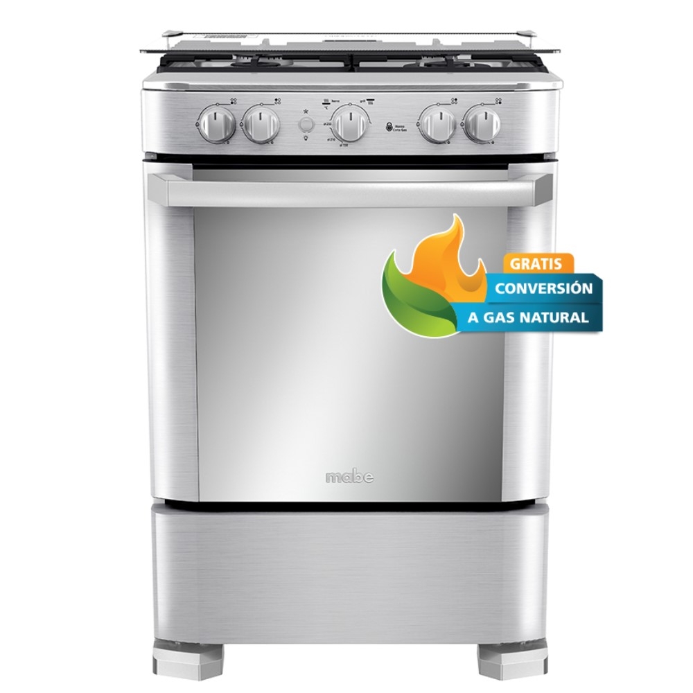 COCINA DE PIE A GAS MABE 4 HORNILLAS 60 CM CMP6060FX1 INOXIDABLE - 2