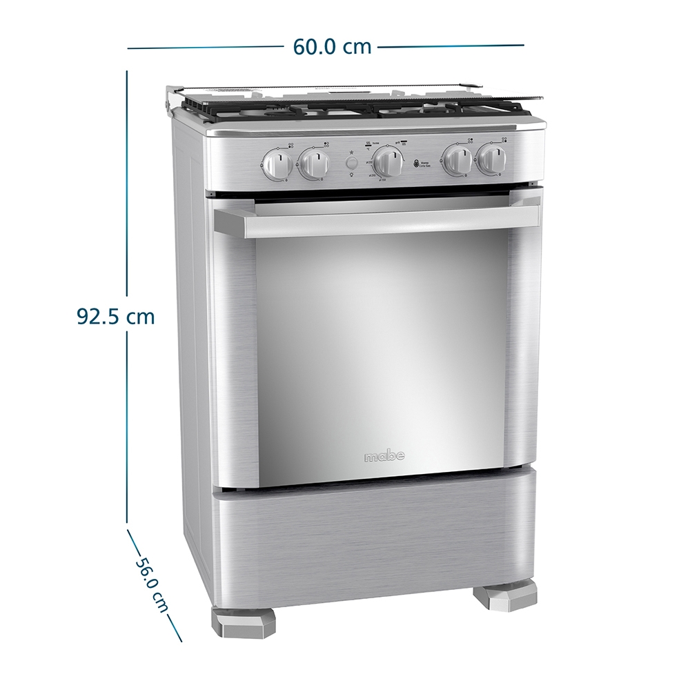 COCINA DE PIE A GAS MABE 4 HORNILLAS 60 CM CMP6060FX1 INOXIDABLE - 3