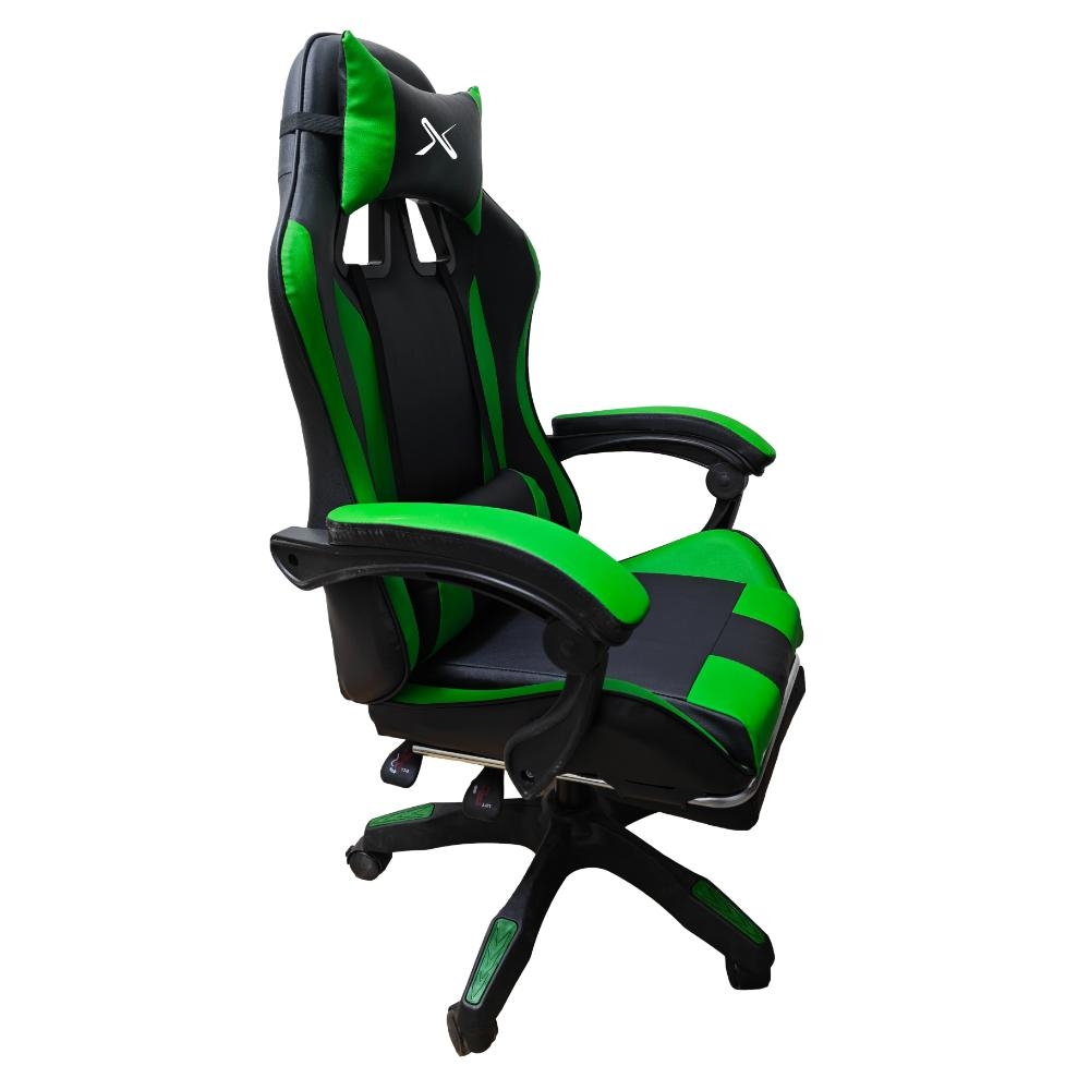 SILLA GAMER LYZOR POSAPIÉS SGGTWN135A VERDE Y NEGRA - 2