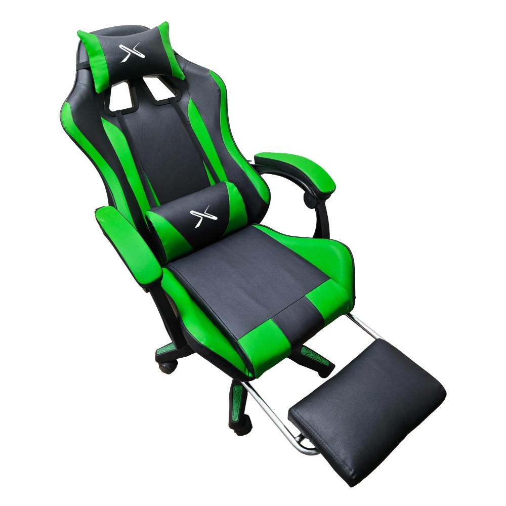 SILLA GAMER LYZOR POSAPIÉS SGGTWN135A VERDE Y NEGRA - 3