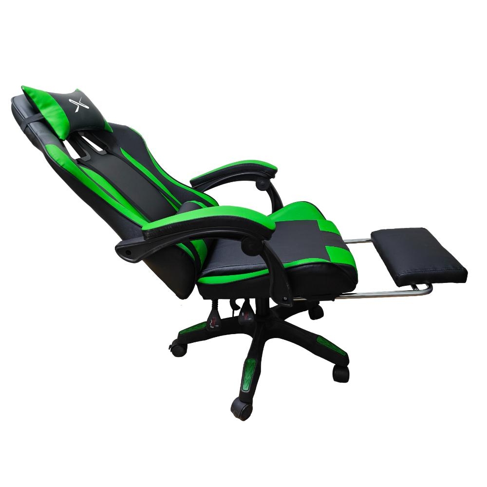 SILLA GAMER LYZOR POSAPIÉS SGGTWN135A VERDE Y NEGRA - 4