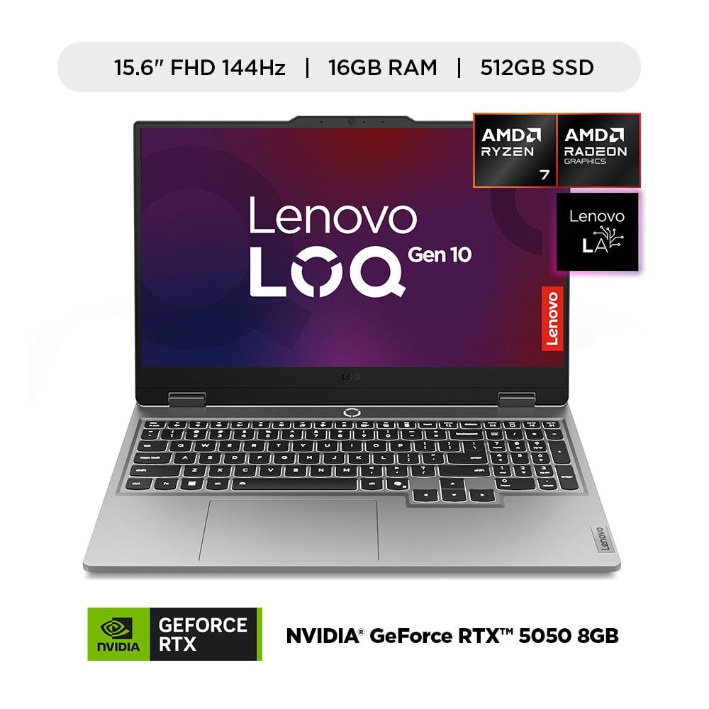 LAPTOP IA LENOVO LOQ AMD RYZEN 7 250 16GB 512GB RTX 5050 - 1