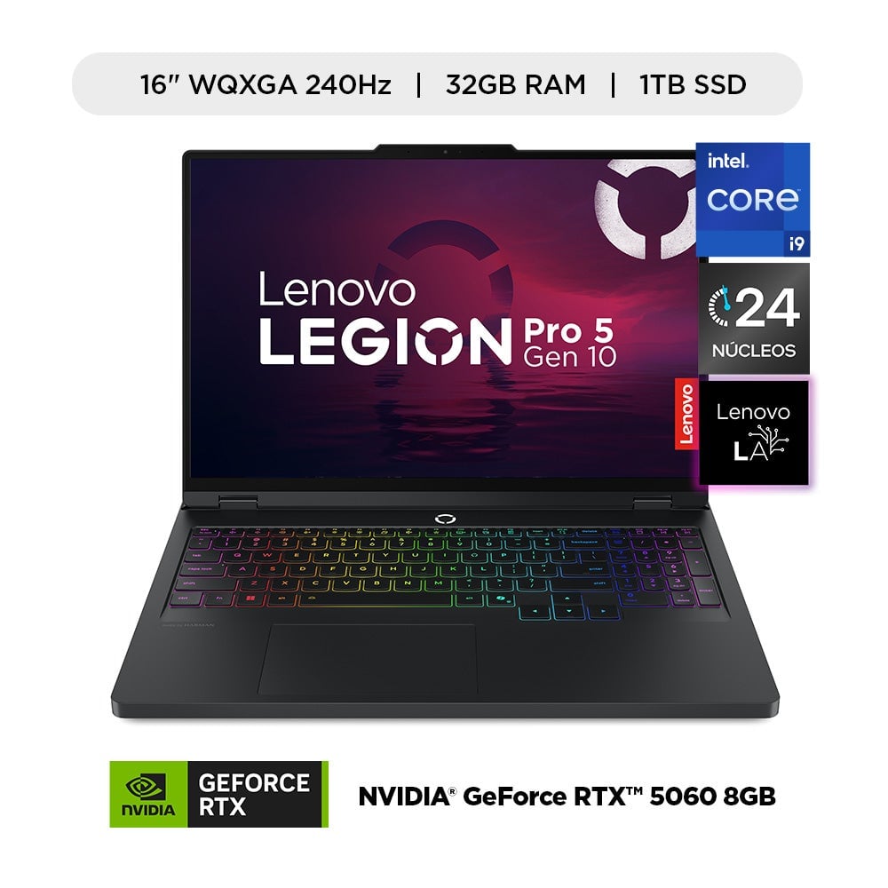 LAPTOP GAMER LENOVO LEGION PRO 5I INTEL CORE I9-14900HX 32GB 1TB SSD RTX 5060 8GB - 1