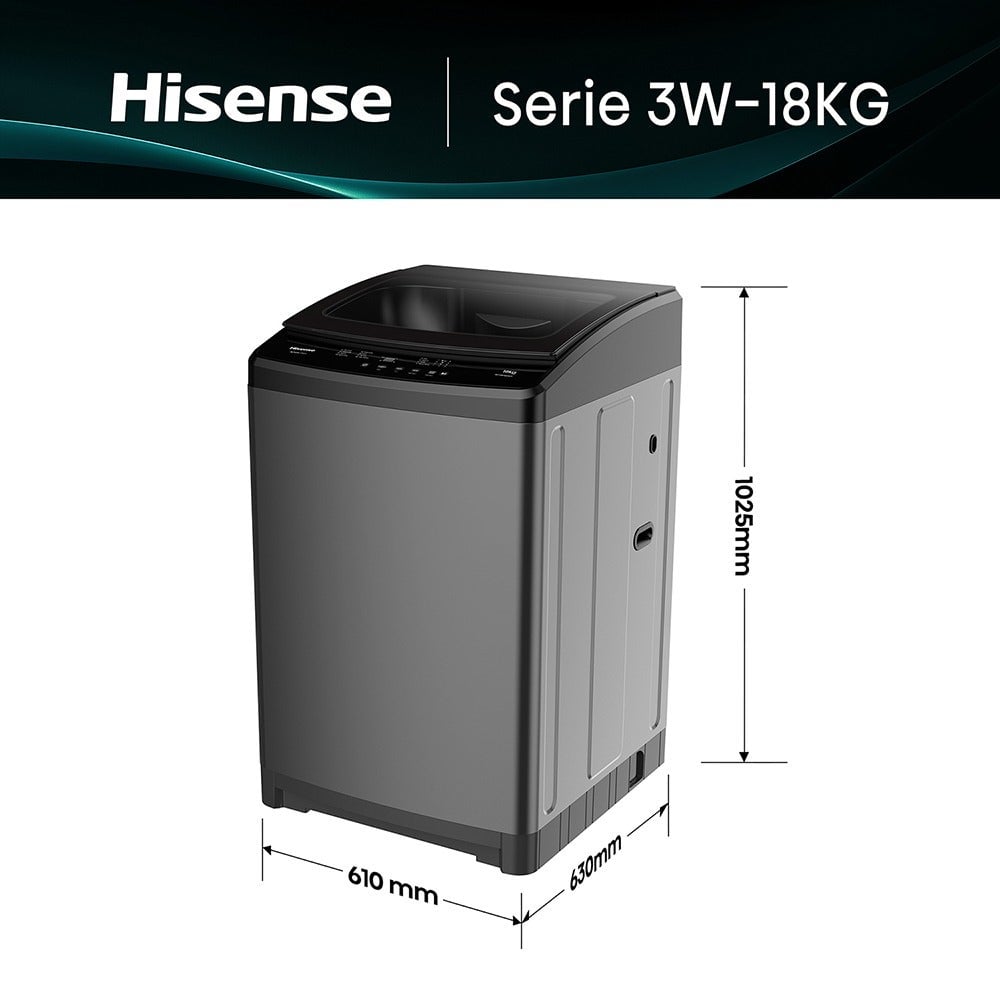 LAVADORA HISENSE 18KG CARGA SUPERIOR WT3W1823UT - 3