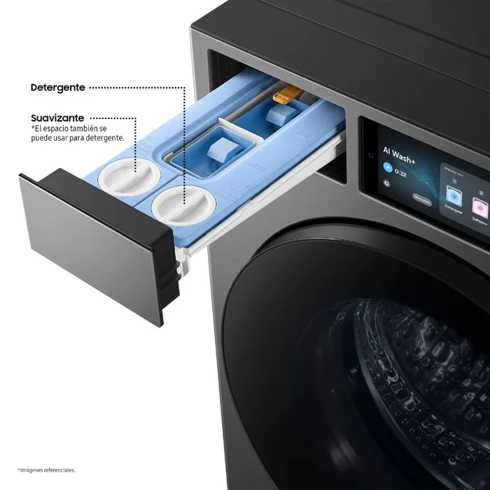 LAVADORA SAMSUNG 25KG BESPOKE AI WF90F25ADSPE ACERO OSCURO - 3