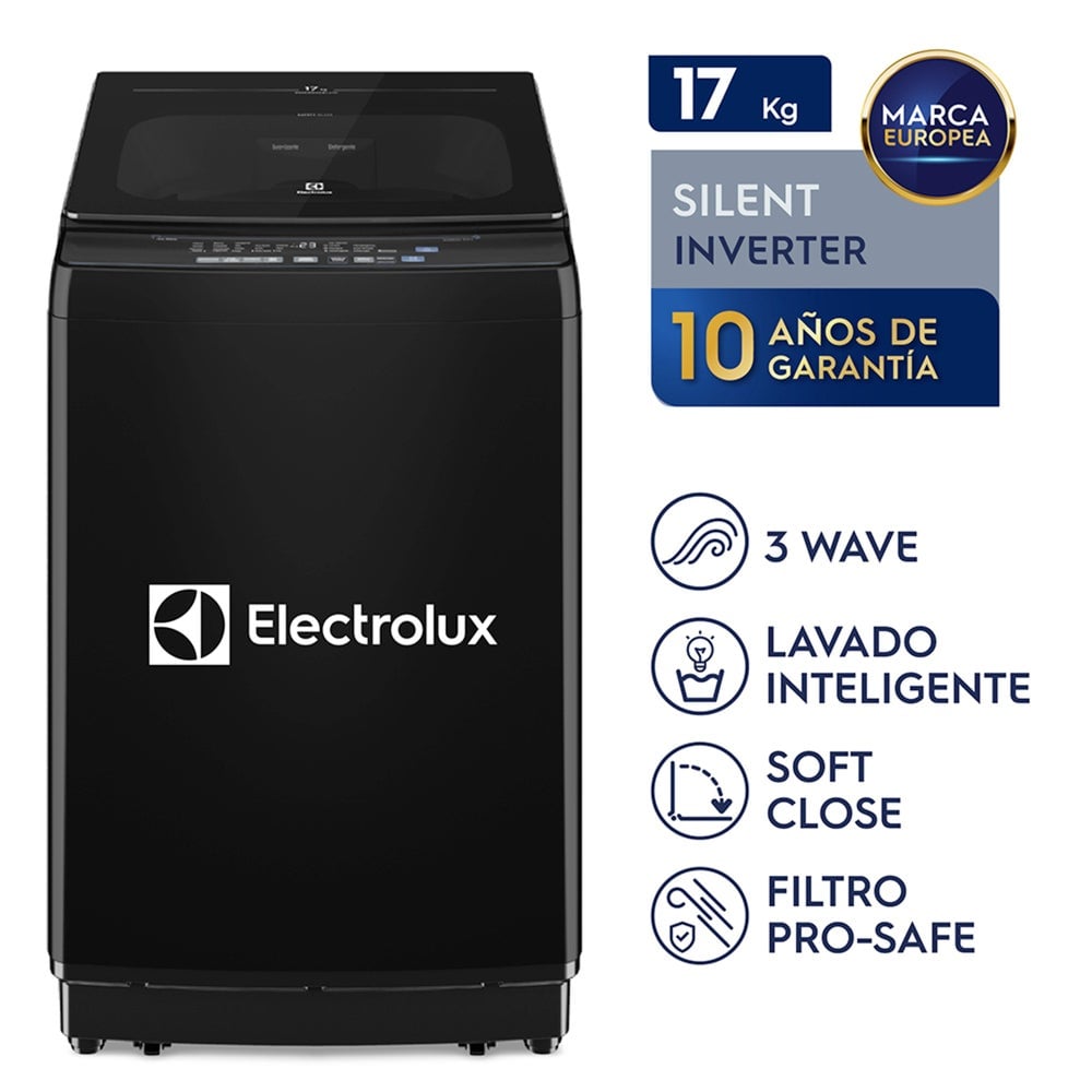 LAVADORA INVERTER ELECTROLUX 17KG EWIJ17F2XSYB NEGRO - 1
