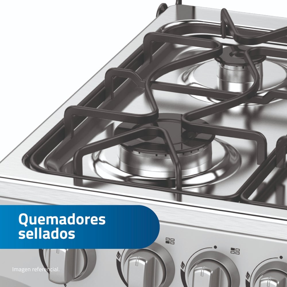 COCINA INDURAMA 4 QUEMADORES 85CM FONTANA GRIS - 3