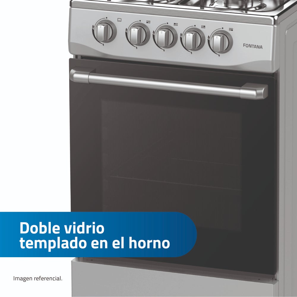 COCINA INDURAMA 4 QUEMADORES 85CM FONTANA GRIS - 4