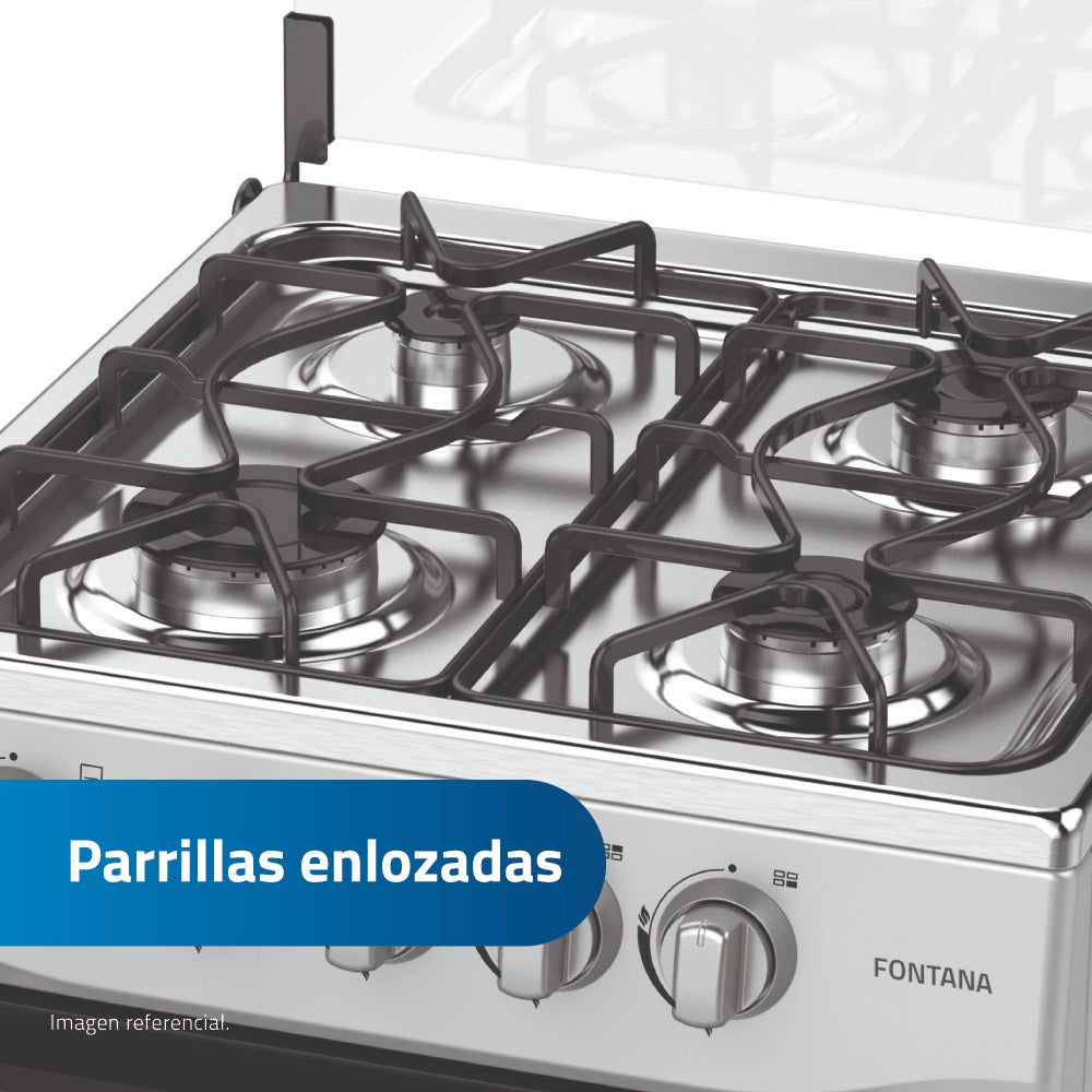 COCINA INDURAMA 4 QUEMADORES 85CM FONTANA GRIS - 5