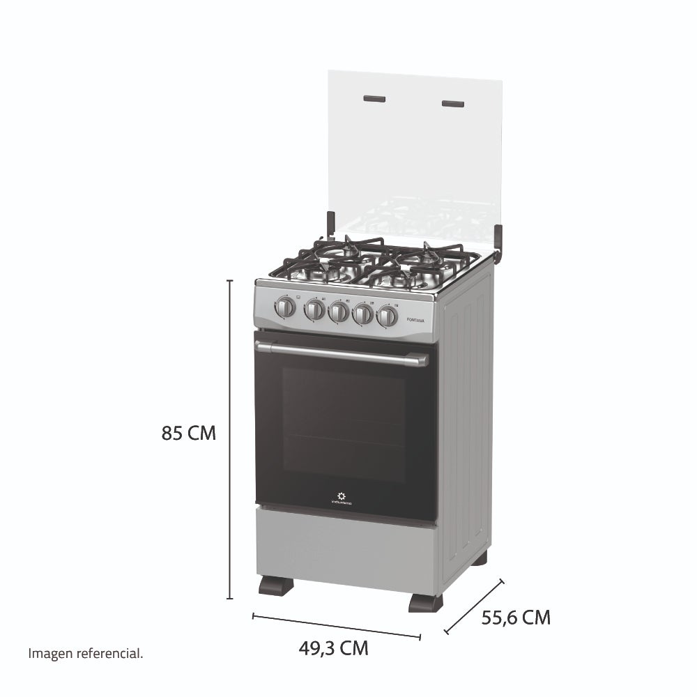 COCINA INDURAMA 4 QUEMADORES 85CM FONTANA GRIS - 6