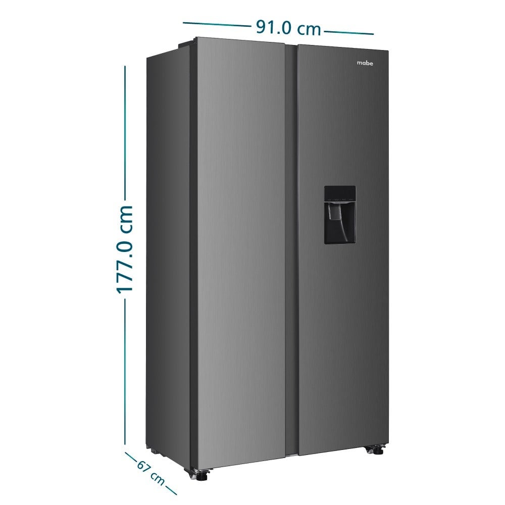 REFRIGERADORA MABE 520LT SIDE BY SIDE NO FROST MSD565QMLSS0 NEGRO ACERO - 3