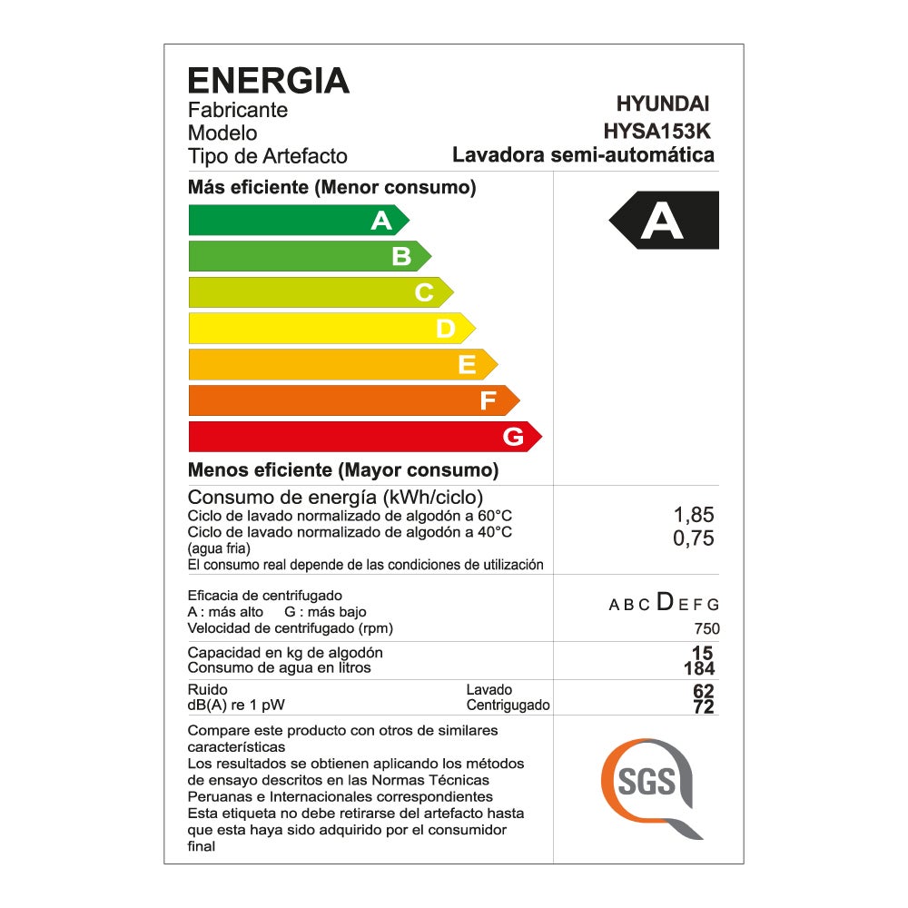 LAVADORA HYUNDAI 15KG HYSA153K GRIS/BLANCO - 4