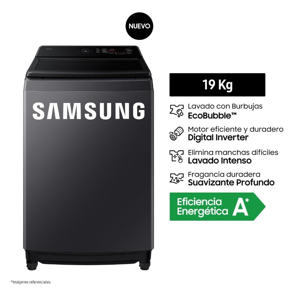 LAVADORA SAMSUNG 19KG ECOBUBBLE WA40F19E7CPE GRIS GRAFITO - 1