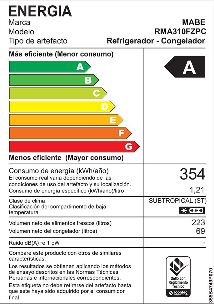 REFRIGERADORA MABE 292LT NO FROST RMA310FZPC - 7