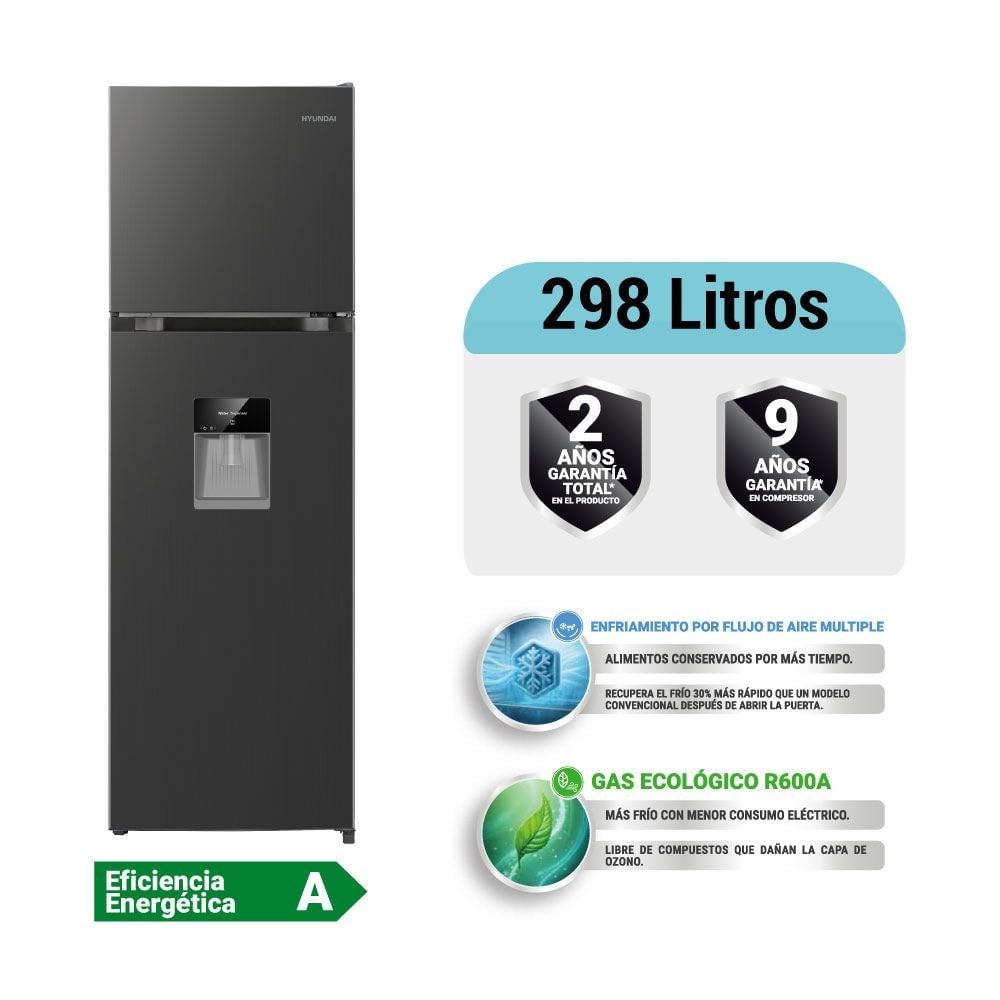 REFRIGERADORA HYUNDAI 298LT HYRF302NF NEGRO - 1