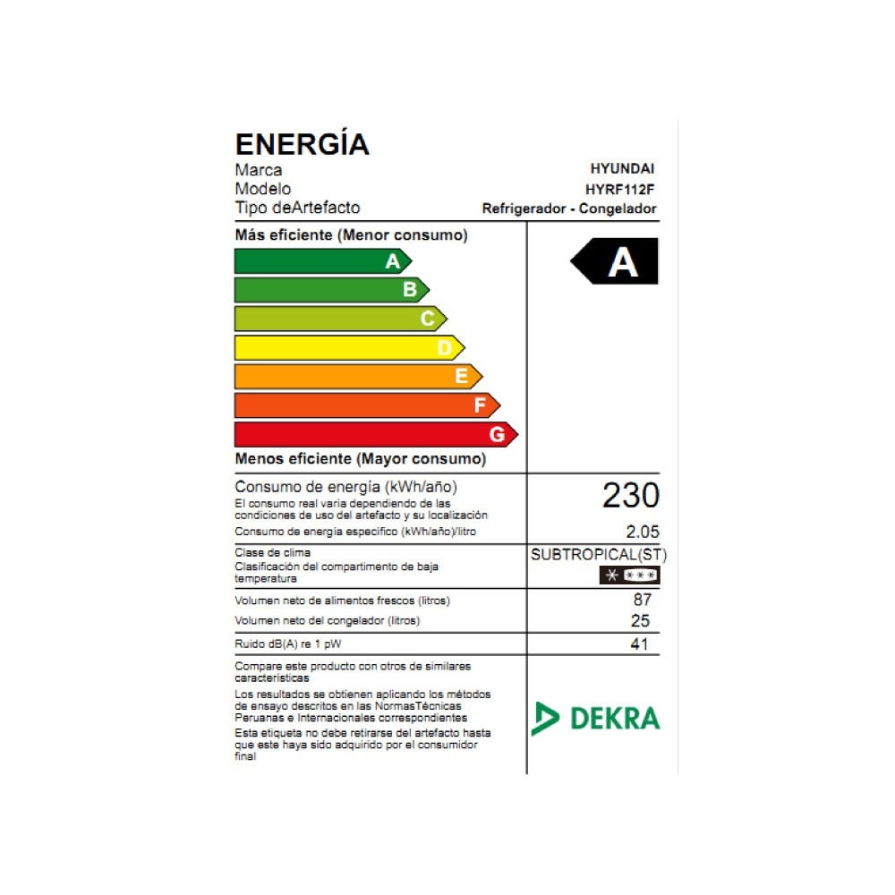 FRIGOBAR HYUNDAI 112LT INOXIDABLE HYRF112F - 4
