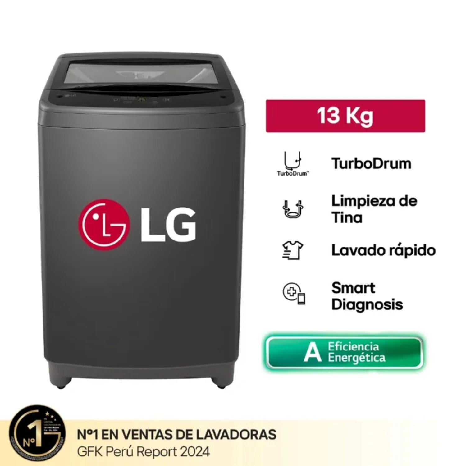 LAVADORA LG 13 KG WT13BVTB NEGRO - 1