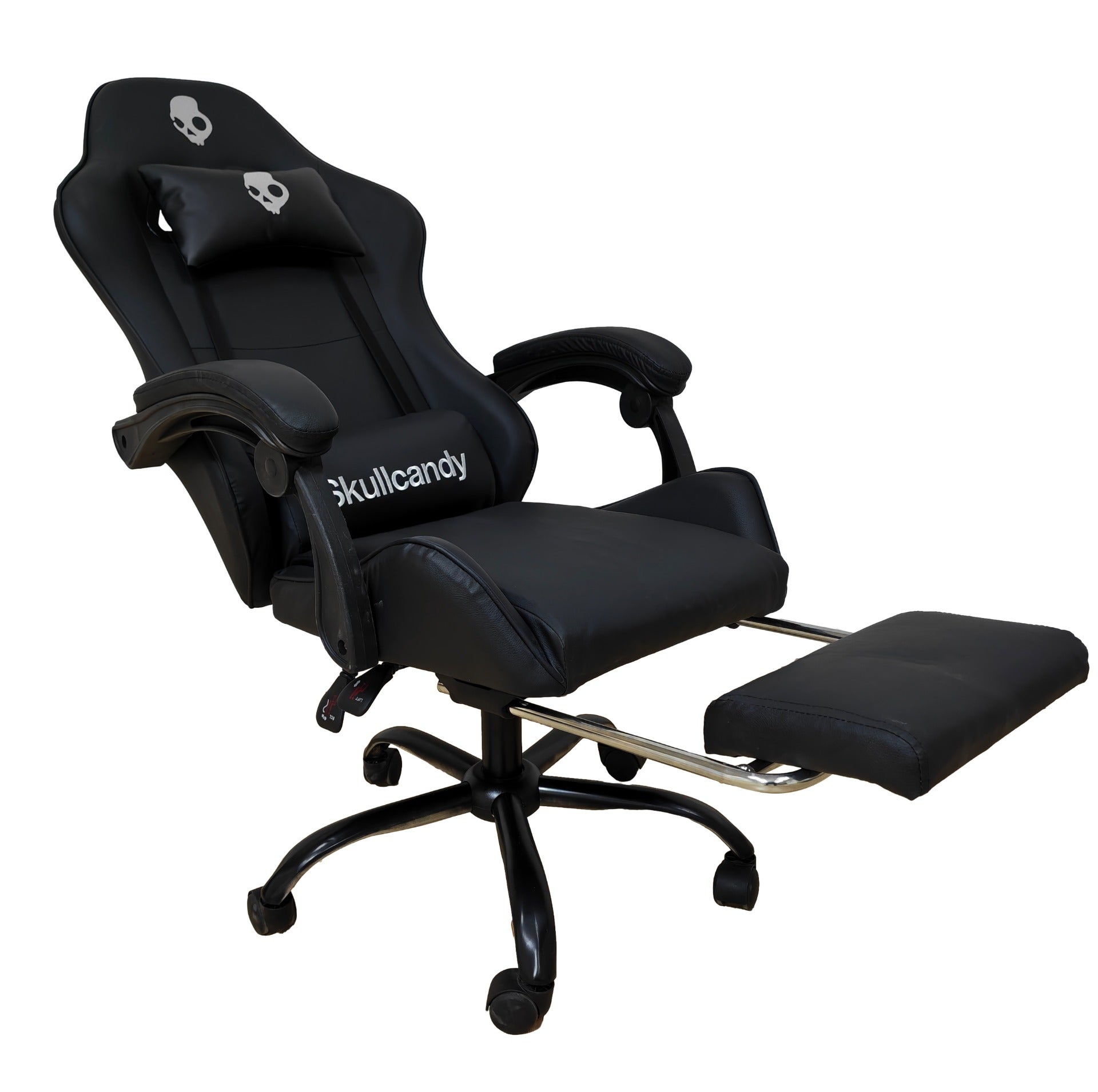 SILLA GAMER SKULLCANDY POSAPIÉS NEGRO Y BASE METÁLICA NEGRO - 3