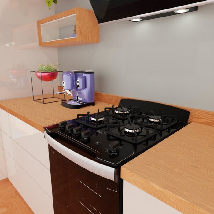 COCINA A GAS COLDEX 4 HORNILLAS 52CM CX527N PLUS NEGRO - 5