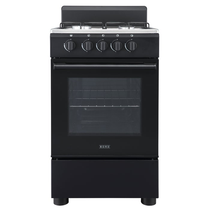 COCINA BORD 20' 4 HORNILLAS GAS NATURAL NEGRO - 1