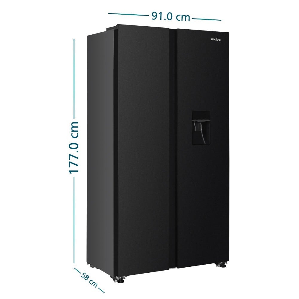 REFRIGERADORA MABE 436LT SIDE BY SIDE NO FROST MSD480LMRPS0 NEGRO ACERO - 4