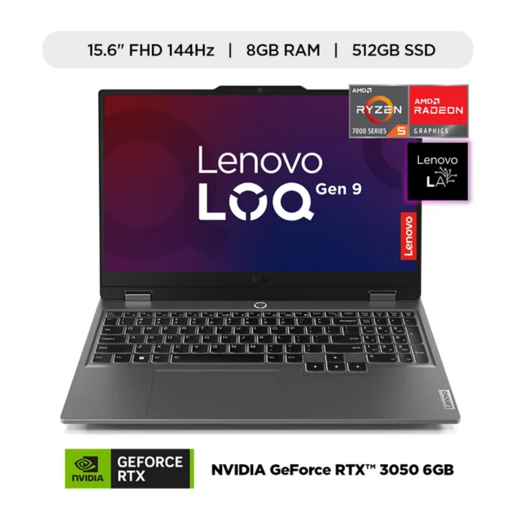 LAPTOP IA LENOVO LOQ 15.6' FHD 144HZ AMD RYZEN 5 512GB 8GB RTX 3050 - 1
