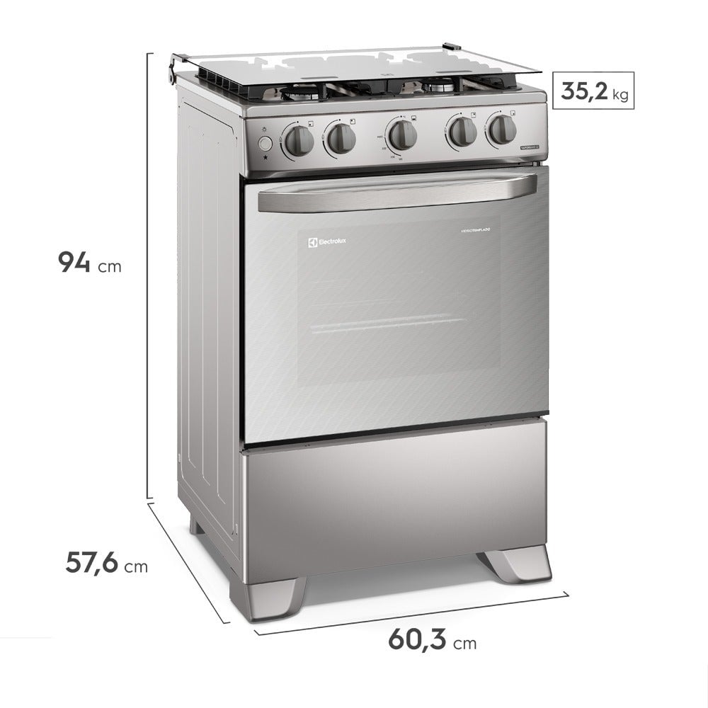 COCINA DE PIE ELECTROLUX 60CM 4 HORNILLAS VAPORBAKE - 3
