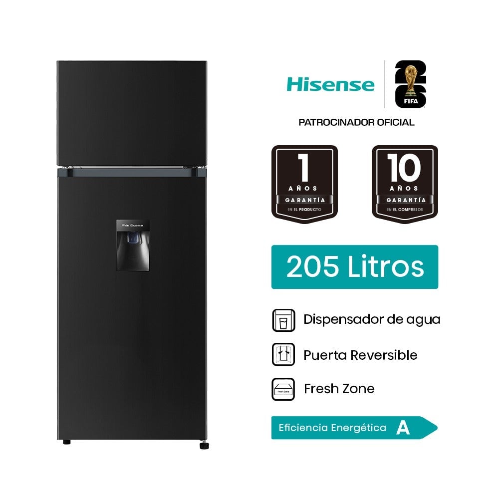 REFRIGERADORA HISENSE 205LT TOP MOUNT RT205N1ABA - 1