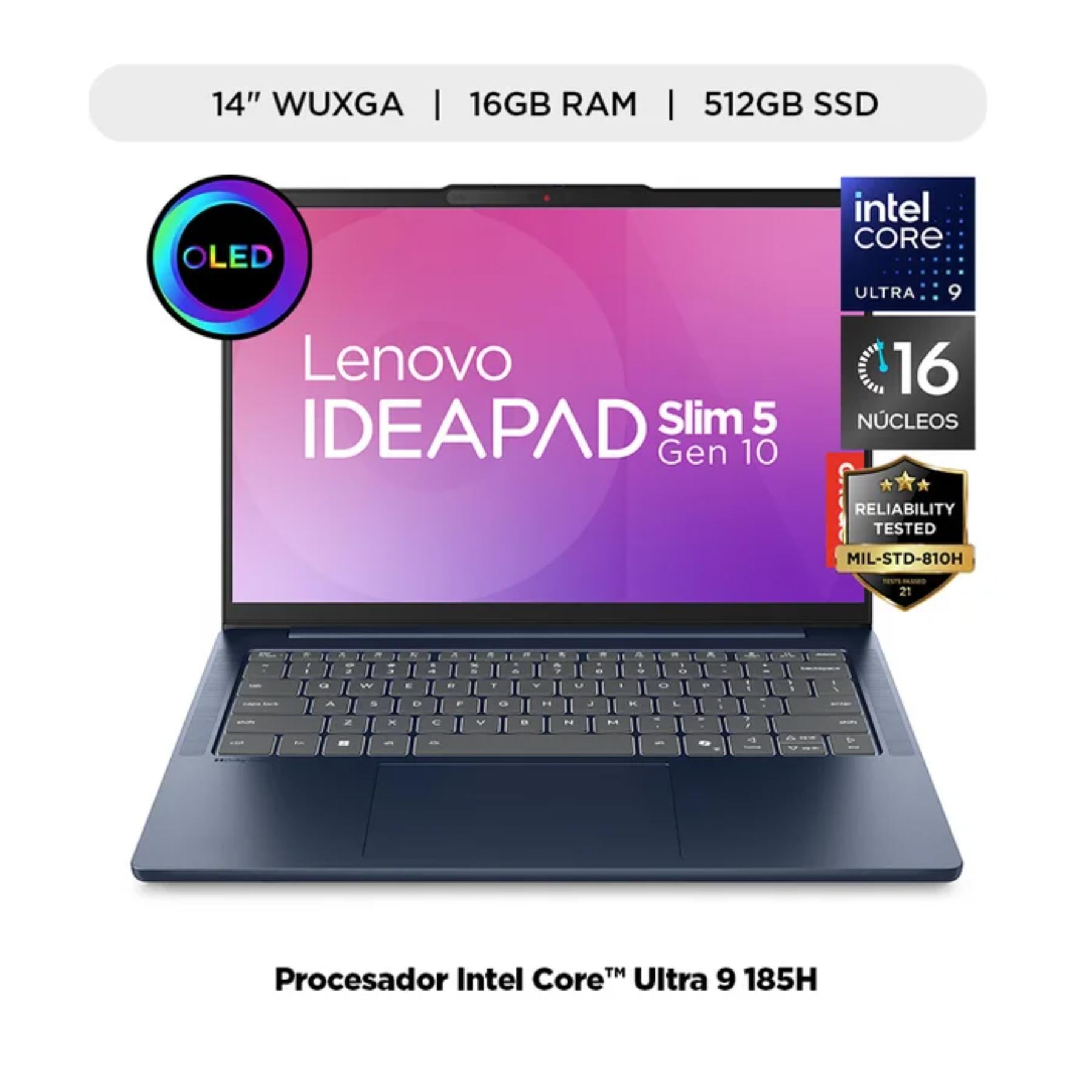 LAPTOP IA LENOVO IDEAPAD SLIM 5I 14' OLED INTEL CORE ULTRA 9 512GB 16GB WUXGA - 1