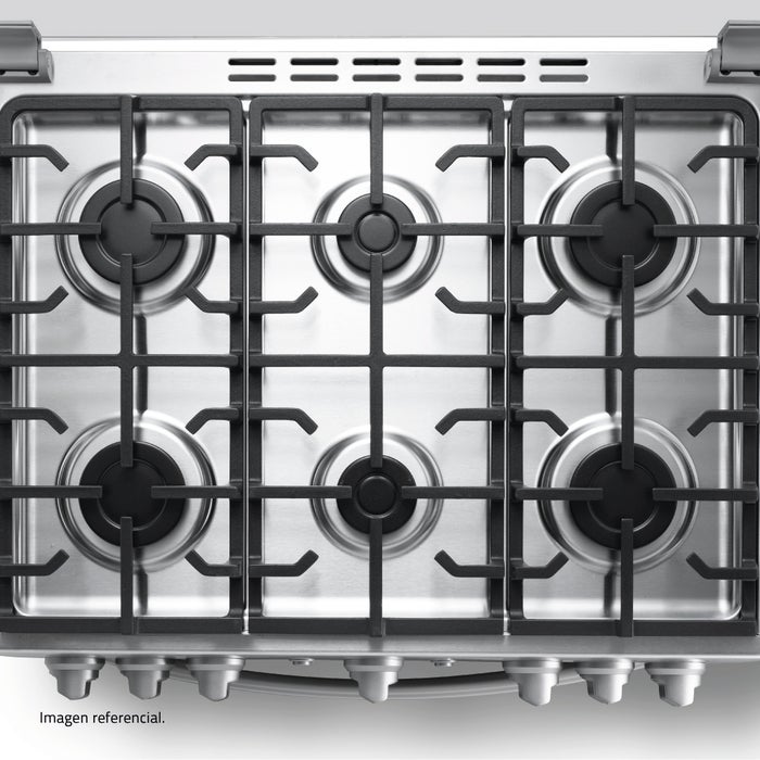 COCINA INDURAMA 6 HORNILLAS PARMA CROMA - 4