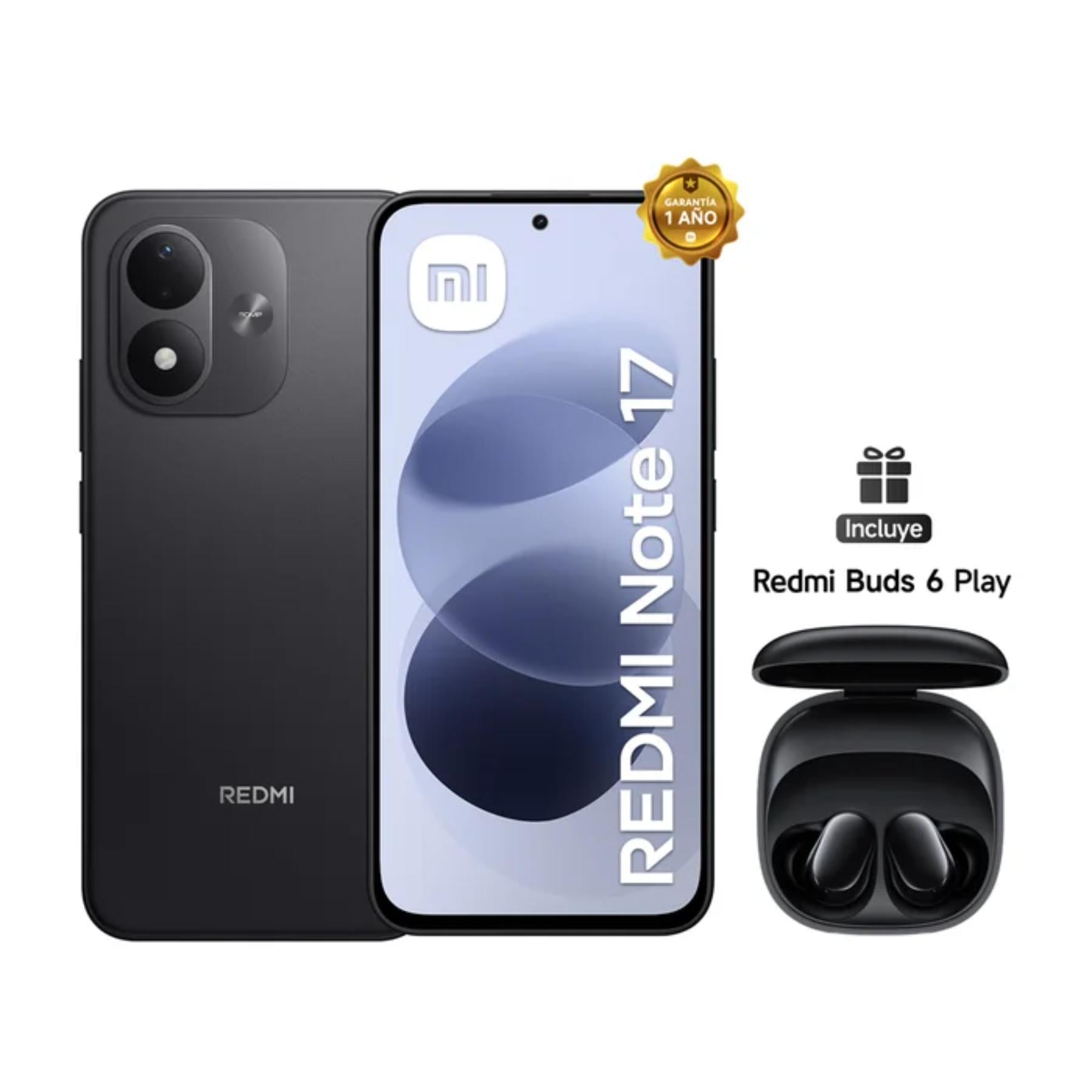 CELULAR XIAOMI REDMI NOTE 17 256GB 6GB 6.99' NEGRO + AUDÍFONOS BUDS 6 PLAY NEGRO - 1