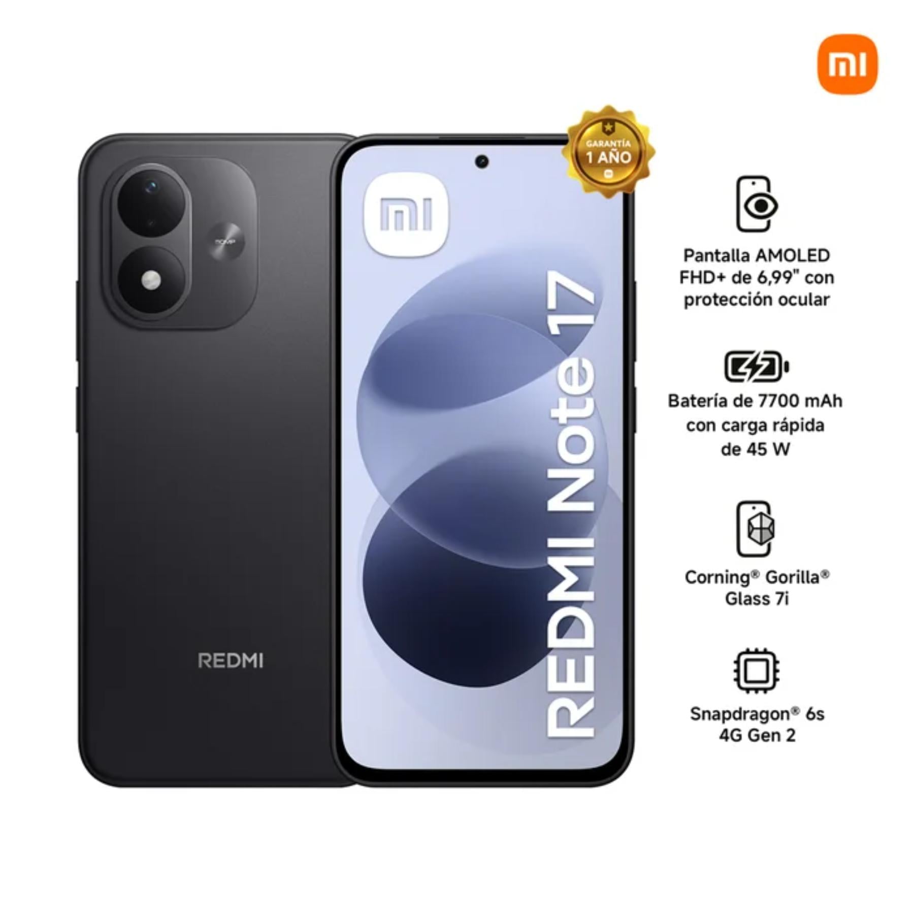 CELULAR XIAOMI REDMI NOTE 17 256GB 6GB 6.99' NEGRO + AUDÍFONOS BUDS 6 PLAY NEGRO - 2