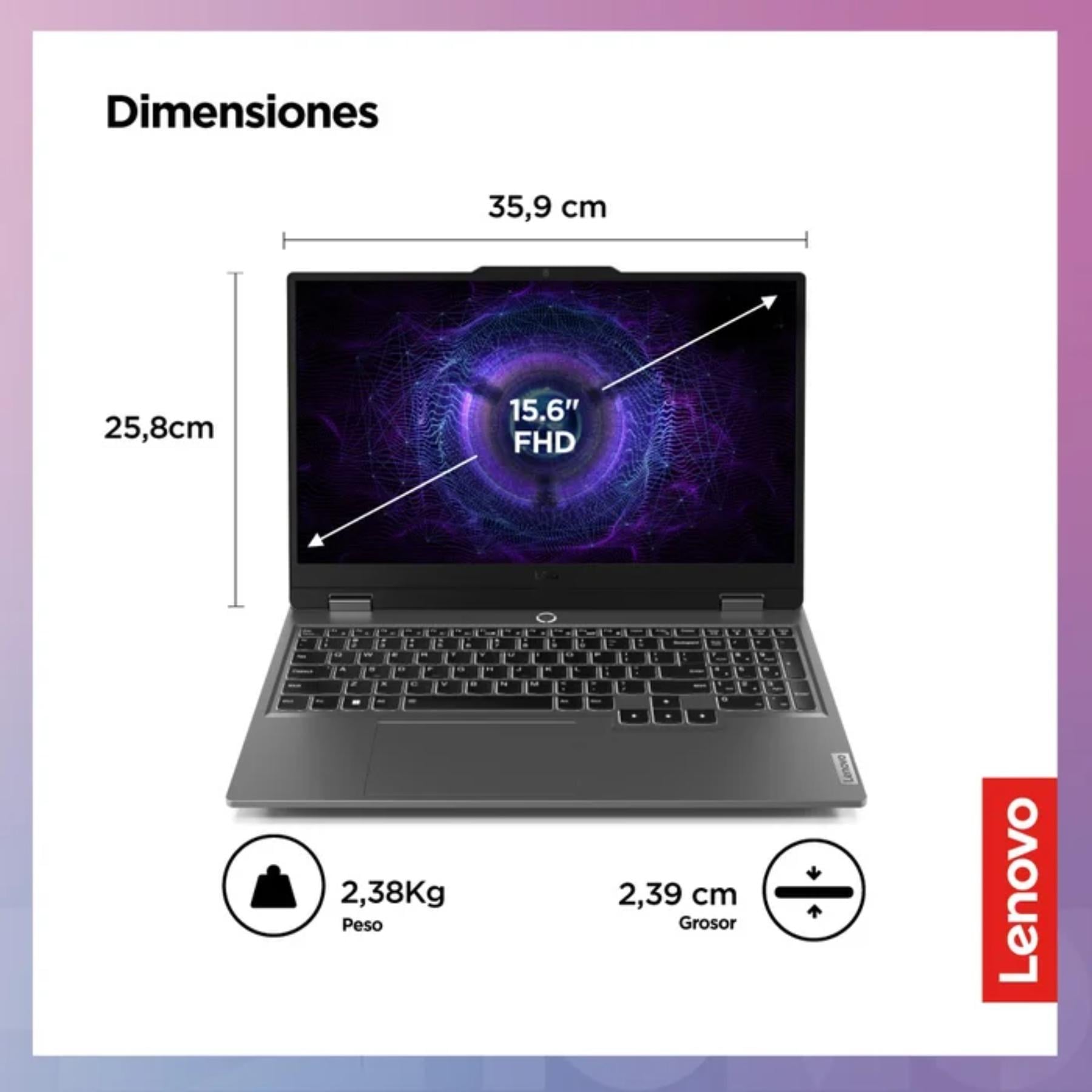 LAPTOP LENOVO LOQ 15.6' INTEL CORE I7-13650HX 16GB 512GB SSD NVIDIA RTX 3050 144HZ - 2