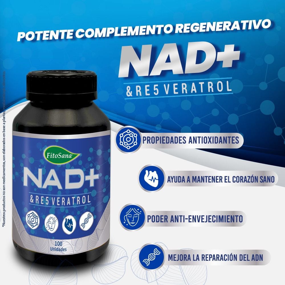 NAD+ RESVERATROL FITOSANA - FRASCO 100U - 2