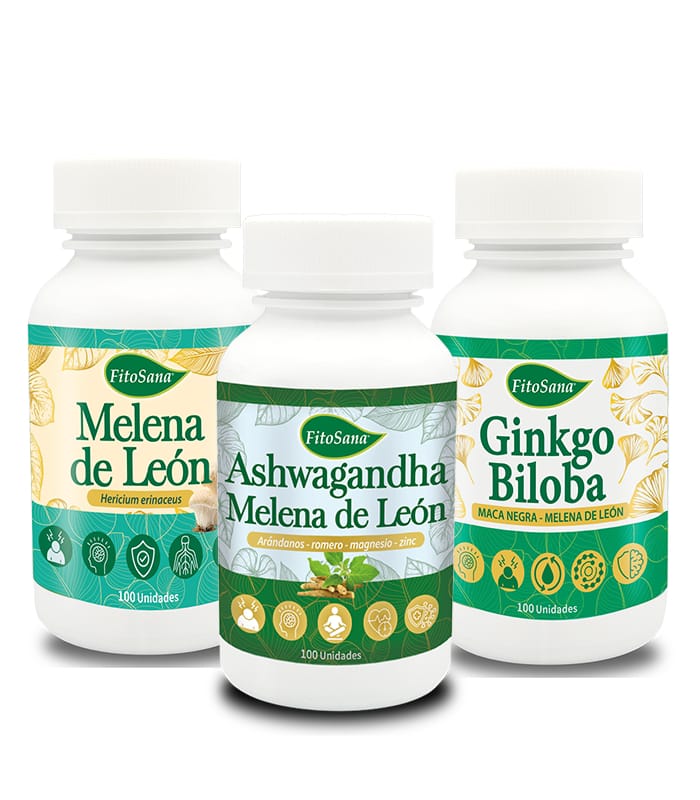 PACK POTENCIA TU MENTE ASHWAGANDHA - MELENA DE LEON - GINKGO BILOBA FITOSANA - 1