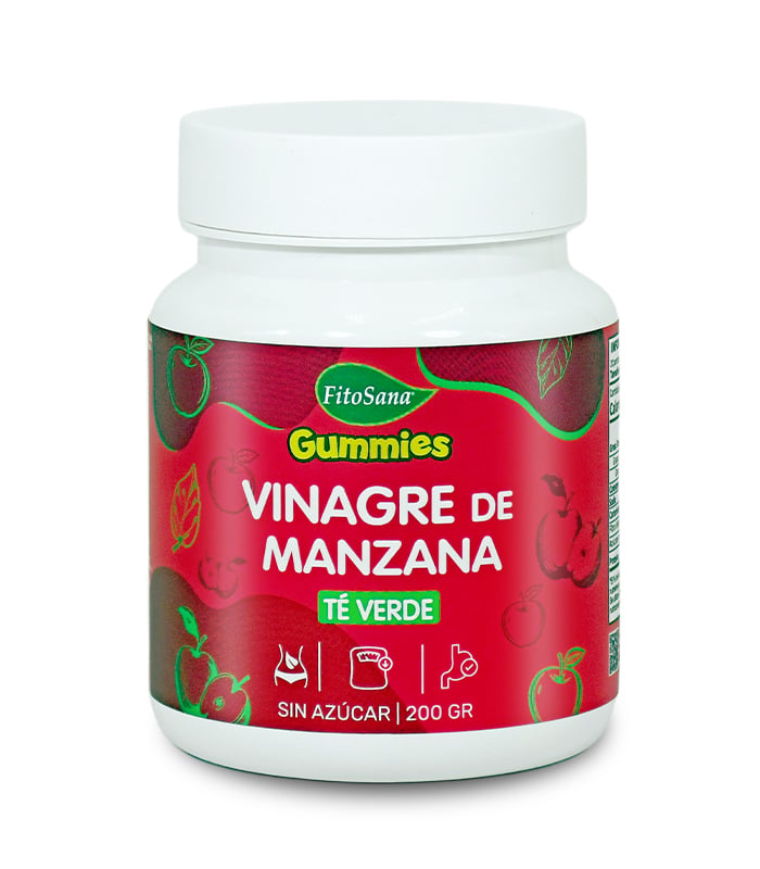 GUMMIES VINAGRE DE MANZANA TE VERDE FITOSANA - GOMITAS FUNCIONALES CON VINAGRE DE SIDRA DE MANZANA Y TE VERDE 200G - 1