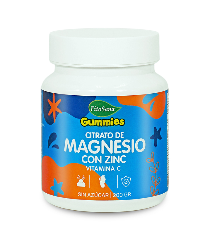 GUMMIES MAGNESIO FITOSANA - GOMITAS FUNCIONALES CON CITRATO DE MG, ZN Y VIT. C, SABOR NARANJA 200G - 1