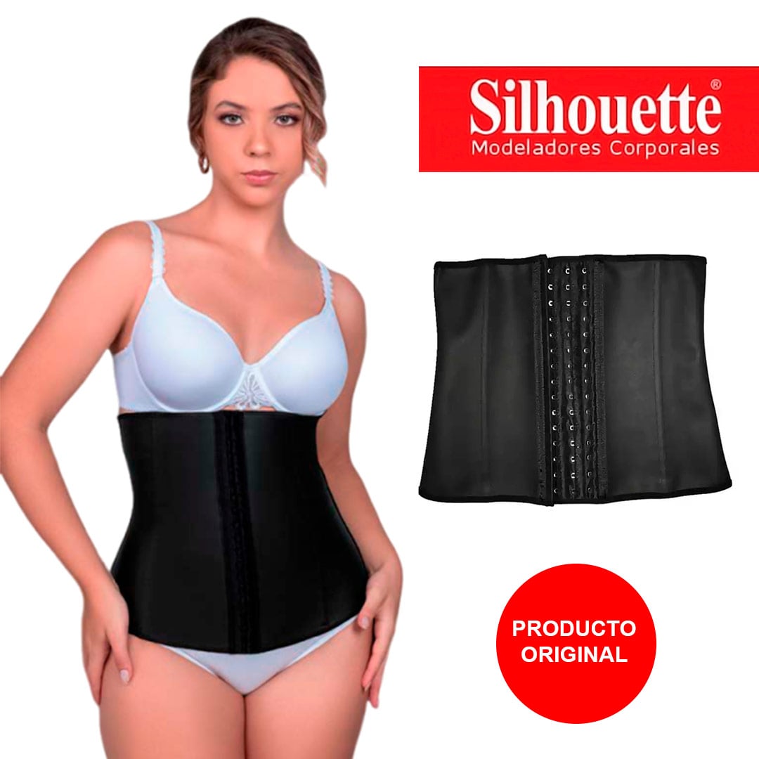 FAJA MUJER SILHOUETTE NEGRO CINTURILLA REDUCTOR ORIGINAL - 1