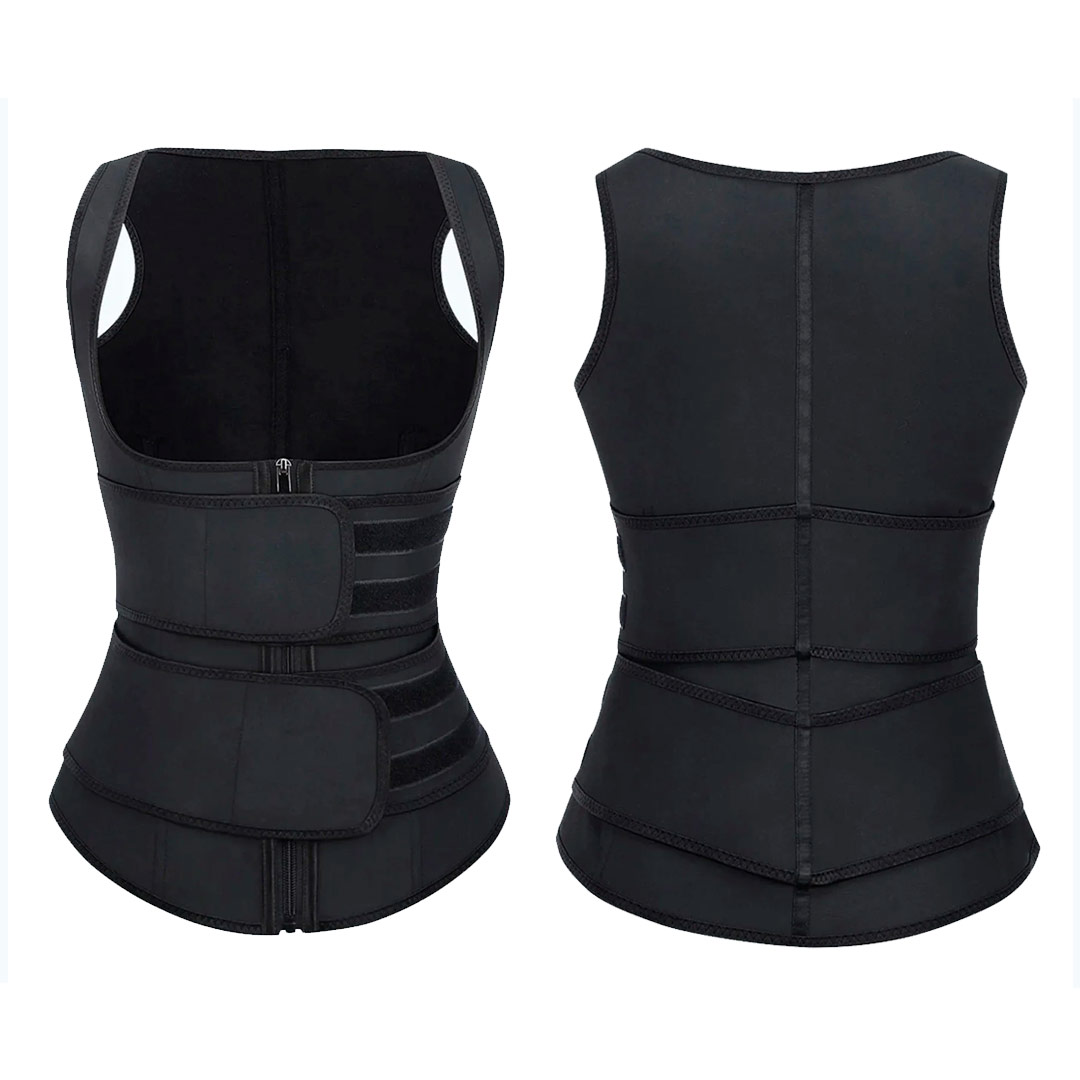 CHALECO FAJA MOLDEADOR CON DOBLE CINTURÓN NEOPRENO PARA MUJER - 5