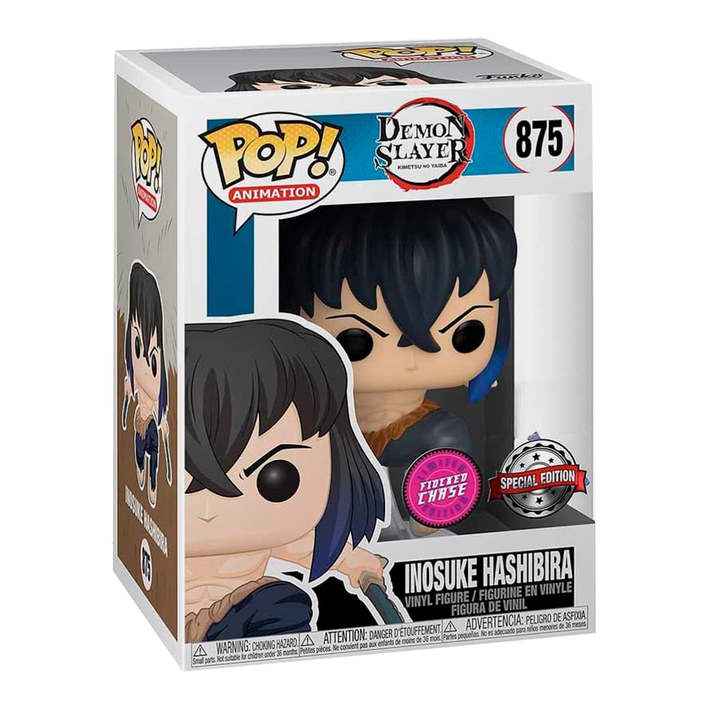 FUNKO POP! ANIME: DEMON SLAYER KIMETSU NO YAIBA – INOSUKE HASHIBIRA - FLOCKED (SPECIAL EDITION) (CHASE – LIMITED EDITION) #875 - 1