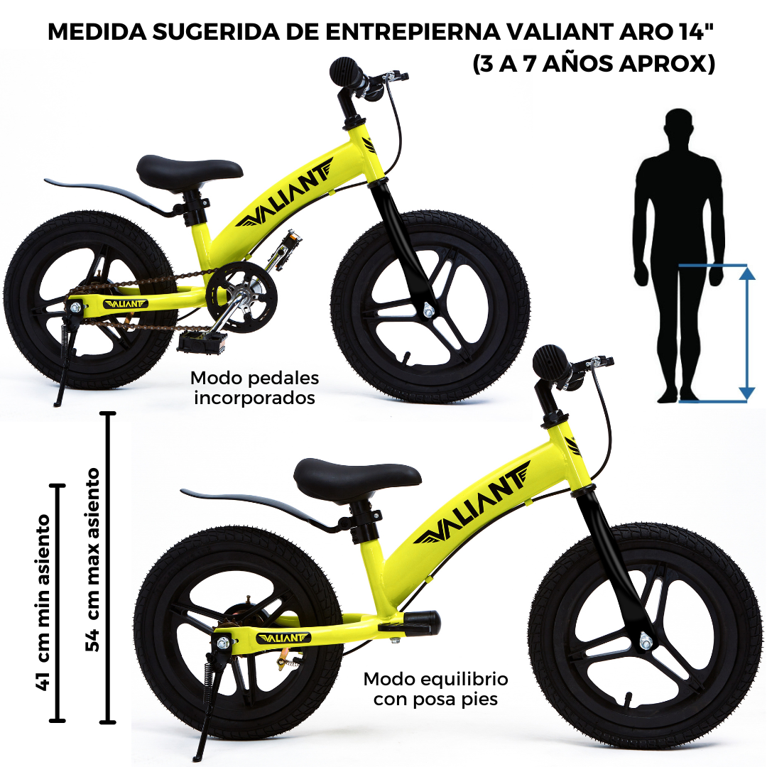 BICICLETA DE EQUILIBRIO ARO 14 3 EN 1 (3 A 6 AÑOS) AMARILLA - 5