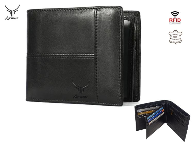 BILLETERA DE CUERO VACUNO CON PROTECCIÓN RFID. HOMBRE CÓD. 8064 - 1