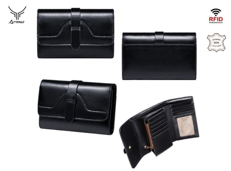 BILLETERA DE CUERO VACUNO CON PROTECCIÓN RFID. MUJER WALX03 - 2