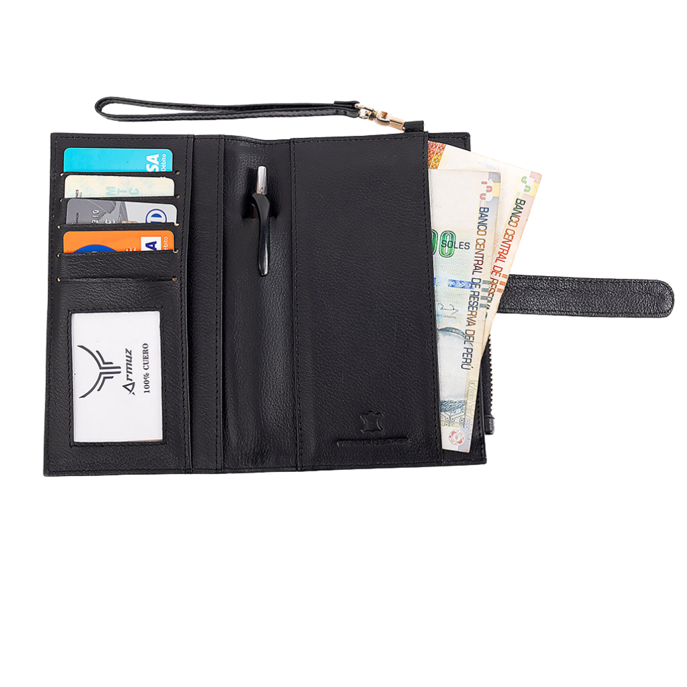 BILLETERA PORTA PASAPORTE DE CUERO VACUNO. ARMUZ. MUJER ARW03 - 2