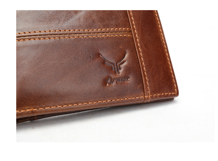 BILLETERA ARMUZ 8064 CUERO CAFÉ DISEÑO CLÁSICO CON RFID - 4