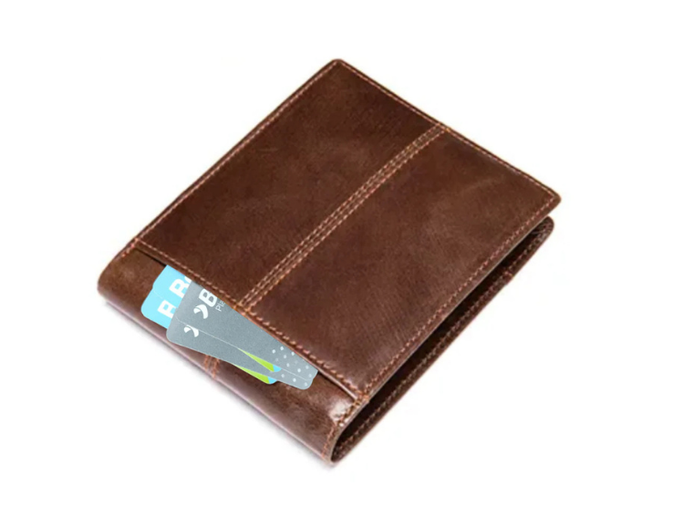 BILLETERA ARMUZ 8064 CUERO CAFÉ DISEÑO CLÁSICO CON RFID - 5