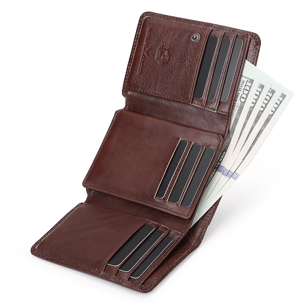 BILLETERA DE CUERO VACUNO DE TRES CUERPOS NOVI AR21 CON RFID. HOMBRE - 2