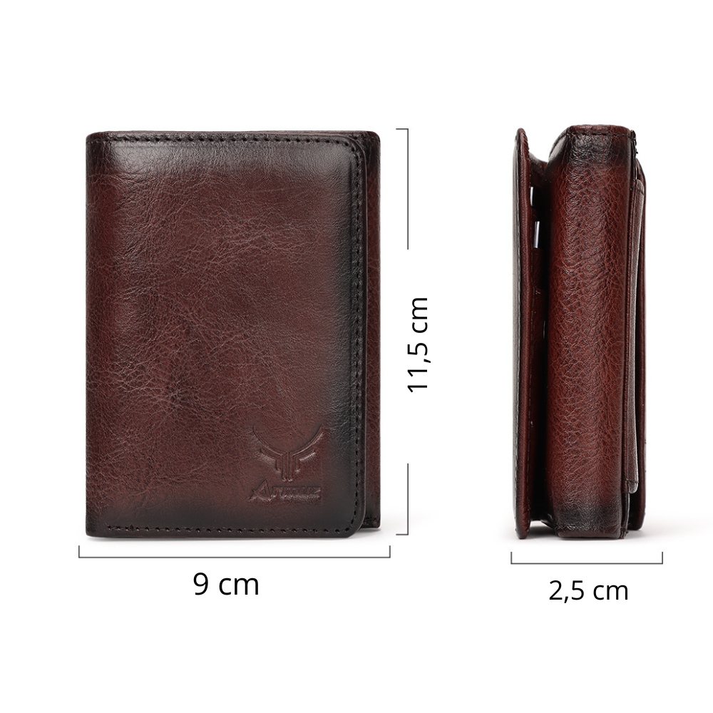 BILLETERA DE CUERO VACUNO DE TRES CUERPOS NOVI AR21 CON RFID. HOMBRE - 5
